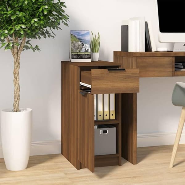 vidaXL Skrivebordskap brun eik 33,5x50x75 cm konstruert tre