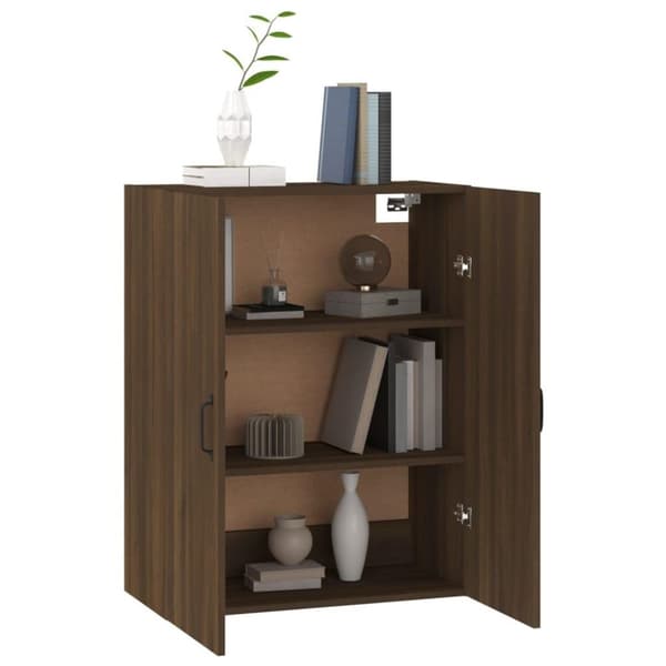 vidaXL Veggskap brun eik 69,5x34x90 cm konstruert tre