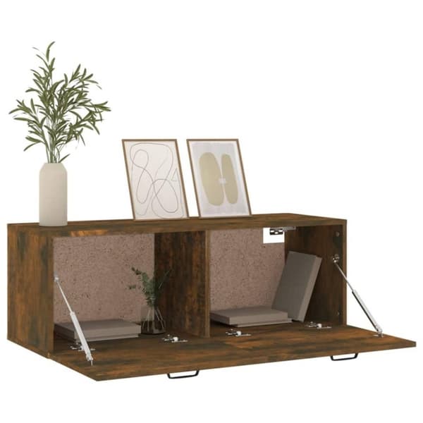 vidaXL Veggskap røkt eik 100x36,5x35 cm konstruert tre