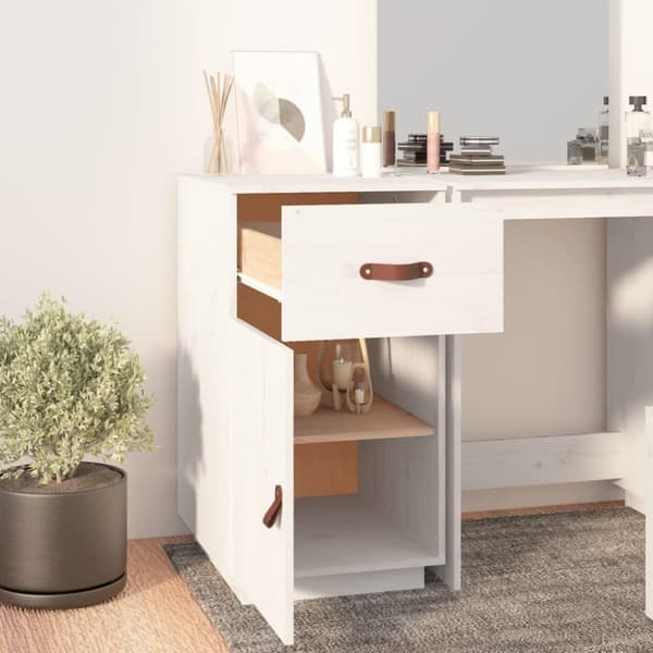 vidaXL Skrivbordsskåp vit 40x50x75 cm massiv furu