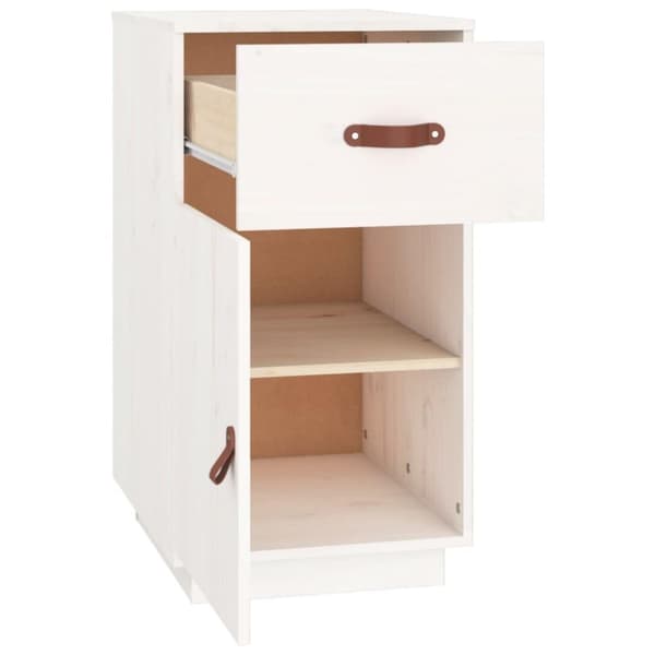 vidaXL Skrivbordsskåp vit 40x50x75 cm massiv furu