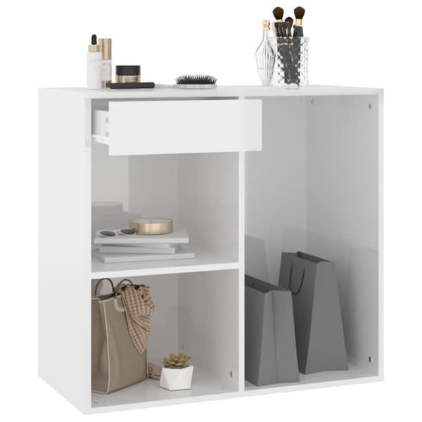 vidaXL badeværelsesskab 80x40x75 cm konstrueret træ hvid højglans