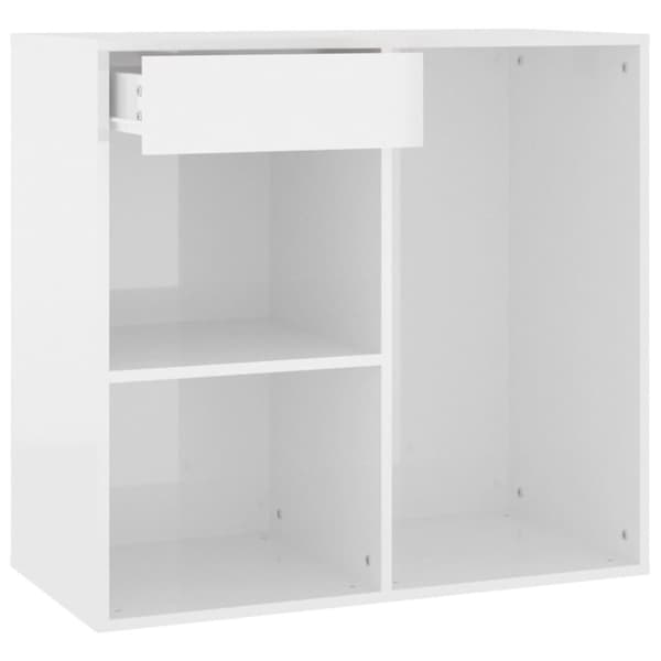 vidaXL badeværelsesskab 80x40x75 cm konstrueret træ hvid højglans