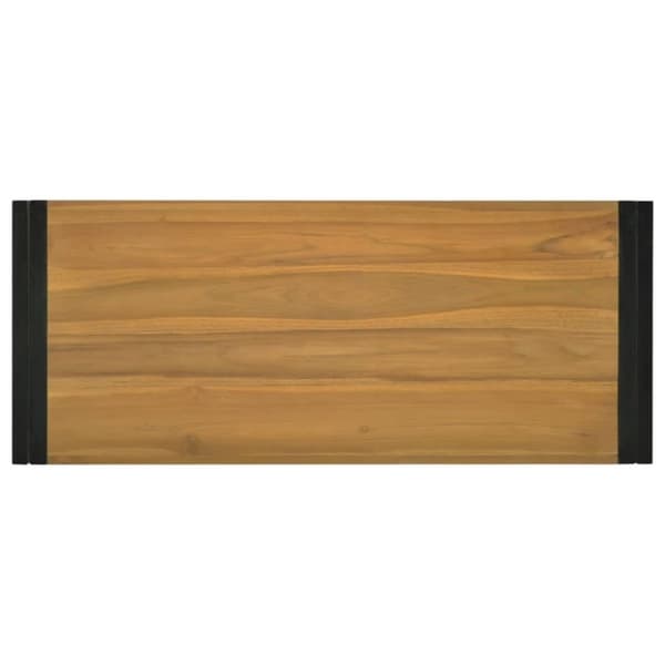 vidaXL væghængt badeværelsesskab 110x45x35 cm massivt teaktræ