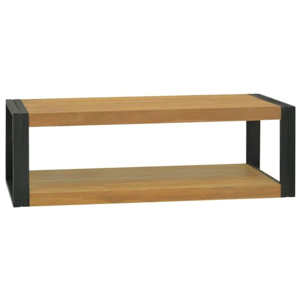 vidaXL væghængt badeværelsesskab 110x45x35 cm massivt teaktræ