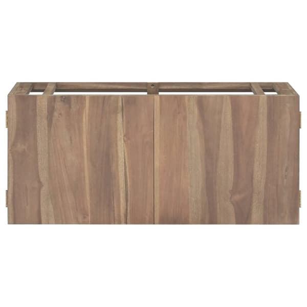 vidaXL Seinäkiinnitettävä kylpyhuoneen kaappi 90x39x40 cm täysi tiikki