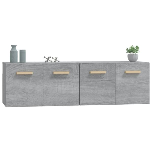 vidaXL Seinäkaapit 2 kpl harmaa Sonoma 60x36,5x35 cm tekninen puu