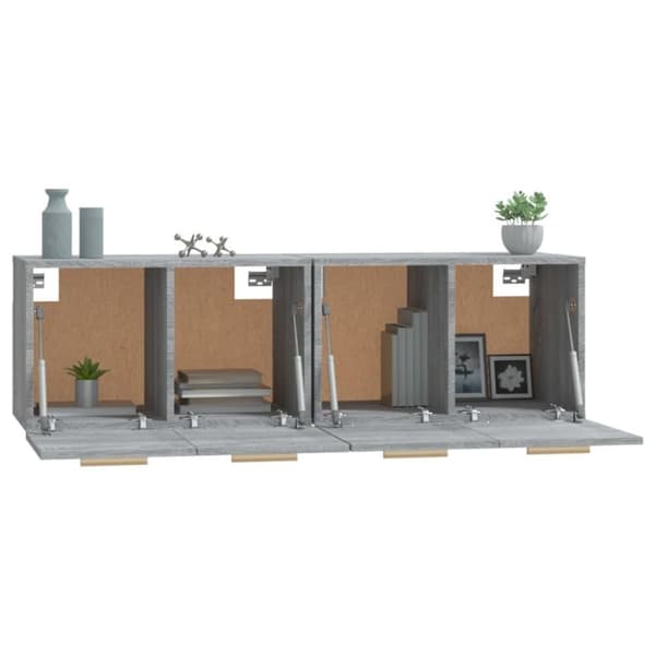 vidaXL Seinäkaapit 2 kpl harmaa Sonoma 60x36,5x35 cm tekninen puu