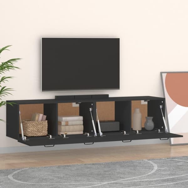 vidaXL Seinäkaapit 2 kpl musta 60x36,5x35 cm tekninen puu