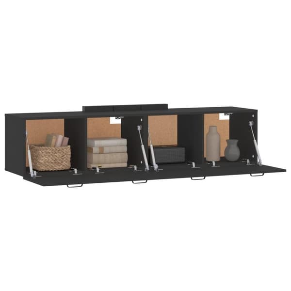 vidaXL Seinäkaapit 2 kpl musta 60x36,5x35 cm tekninen puu