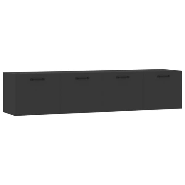 vidaXL Seinäkaapit 2 kpl musta 60x36,5x35 cm tekninen puu