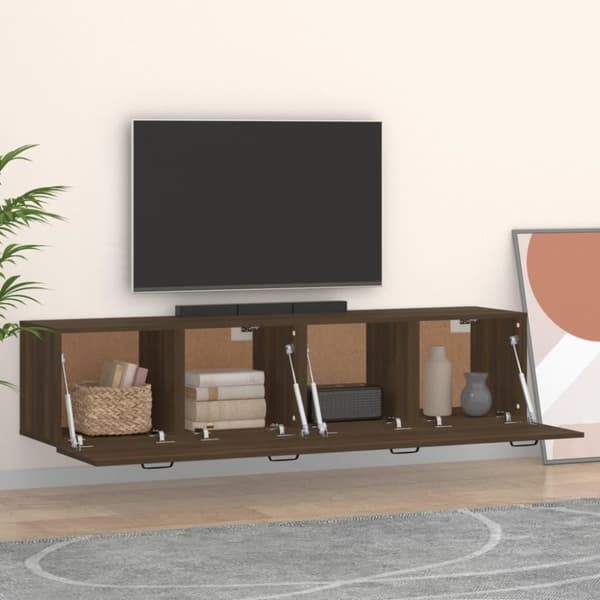 vidaXL vægskabe 2 stk. 60x36,5x35 cm konstrueret træ brun egetræ