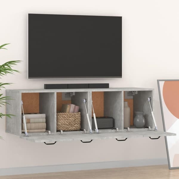 vidaXL vægskabe 2 stk. 80x35x36,5 cm konstrueret træ betongrå