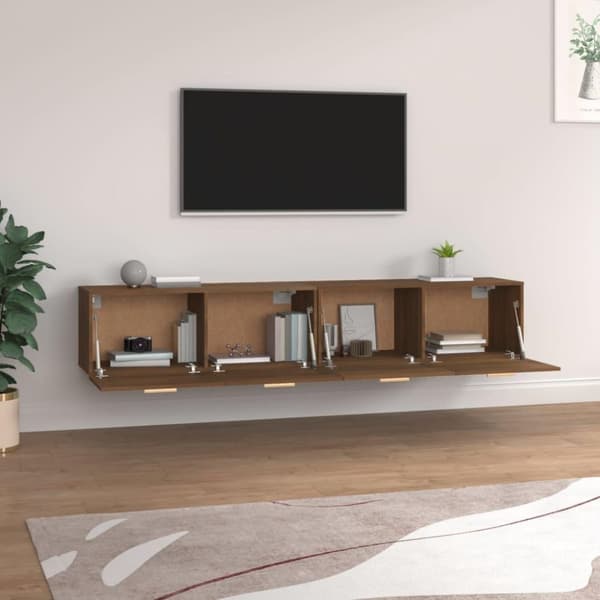 vidaXL vægskabe 2 stk. 100x36,5x35 cm konstrueret træ brun egetræ