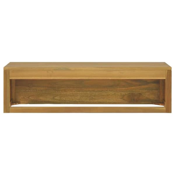 vidaXL Veggmontert baderomsskap 110x45x30 cm heltre teak