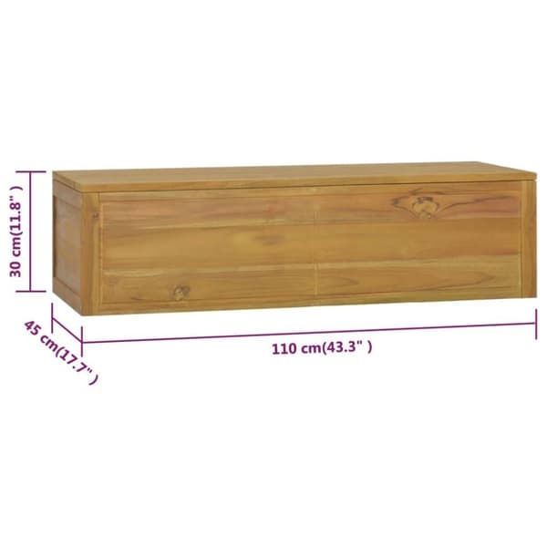 vidaXL Veggmontert baderomsskap 110x45x30 cm heltre teak