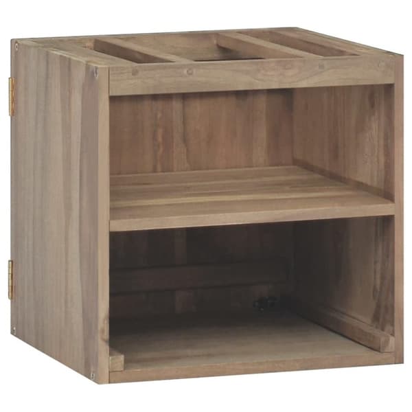 vidaXL Väggmonterat badrumsskåp 46x25,5x40 cm massivt teakträ