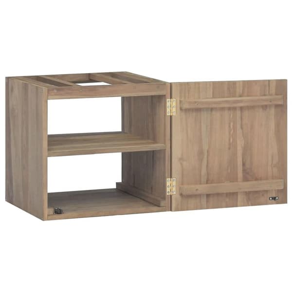 vidaXL Väggmonterat badrumsskåp 46x25,5x40 cm massivt teakträ