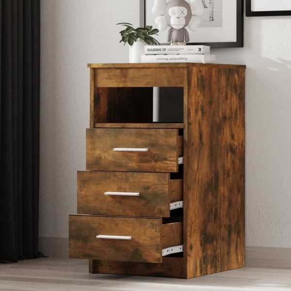 vidaXL Kommode røkt eik 40x50x76 cm konstruert tre