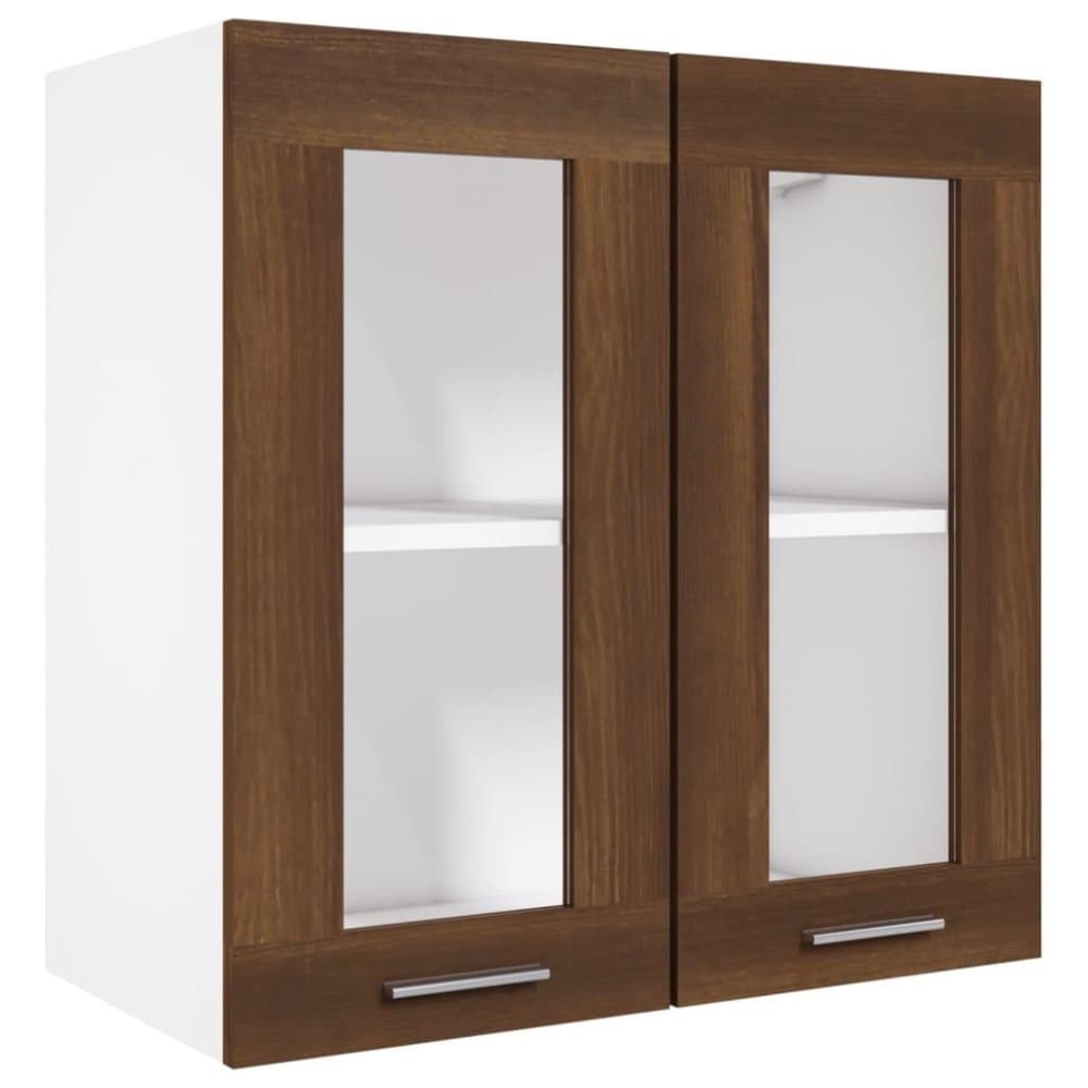 vidaXL Väggskåp glas brun ek 60x31x60 cm konstruerat trä