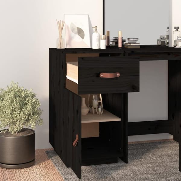 vidaXL Skap til skrivebord svart 40x50x75 cm heltre furu