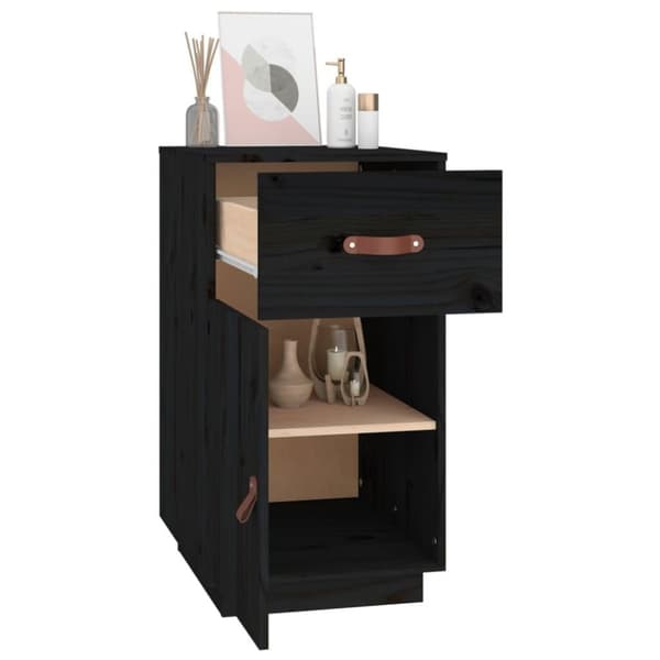 vidaXL Skap til skrivebord svart 40x50x75 cm heltre furu