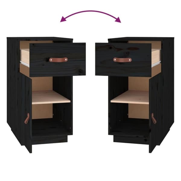 vidaXL Skap til skrivebord svart 40x50x75 cm heltre furu