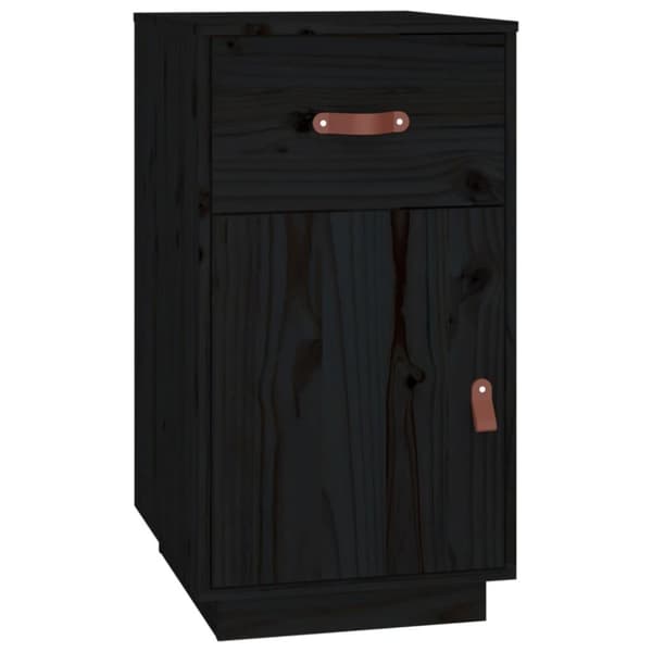 vidaXL Skap til skrivebord svart 40x50x75 cm heltre furu
