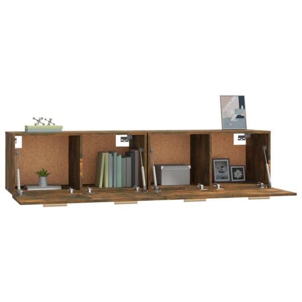 vidaXL Veggskap 2 stk røkt eik 80x35x36,5 cm konstruert tre