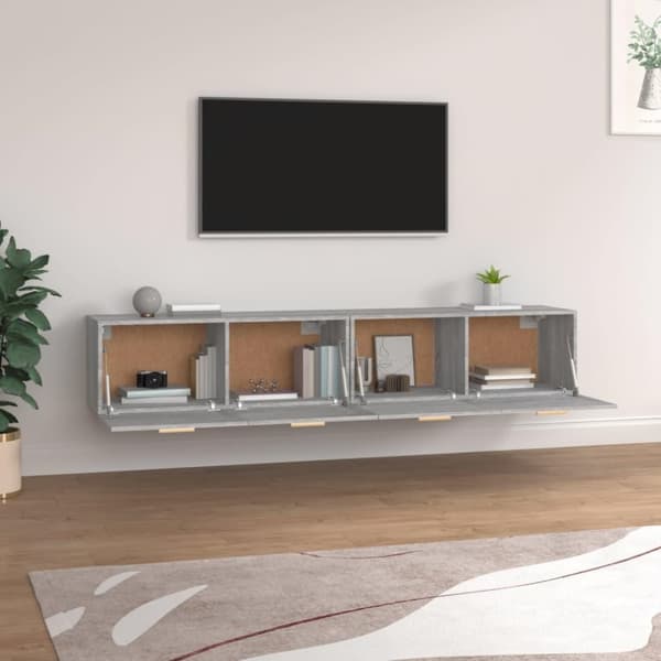 vidaXL Veggskap 2 stk grå sonoma 100x36,5x35 cm konstruert tre