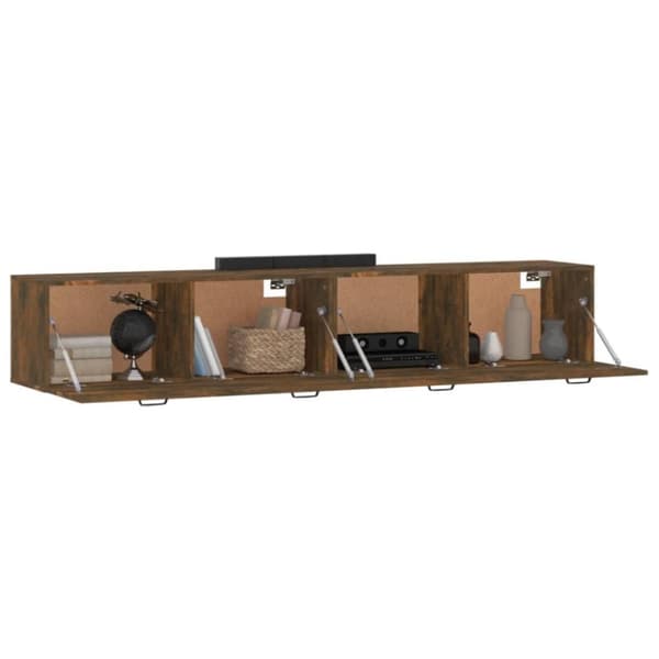 vidaXL Väggskåp 2 st rökfärgad ek 100x36,5x35 cm konstruerat trä