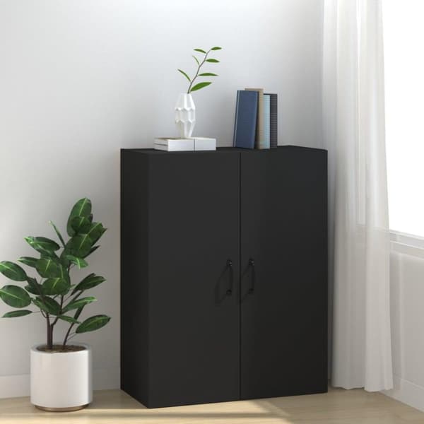 vidaXL vægskab 69,5x34x90 cm konstrueret træ sort