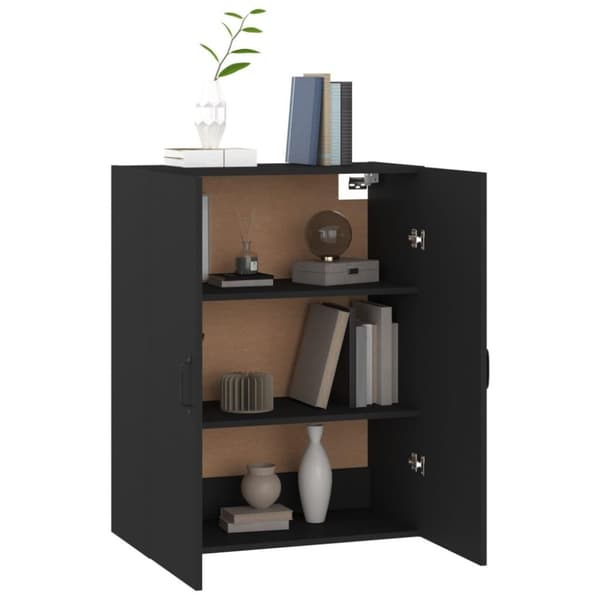 vidaXL vægskab 69,5x34x90 cm konstrueret træ sort