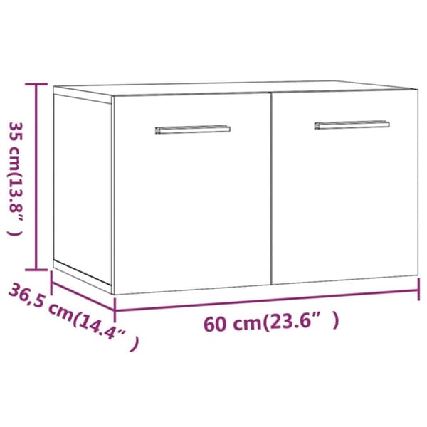 vidaXL vægskab 60x36,5x35 cm konstrueret træ hvid