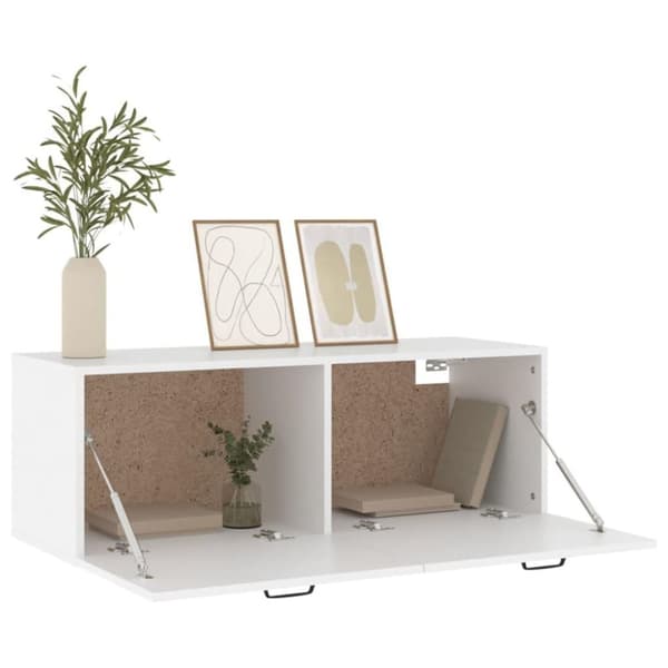 vidaXL vægskab 100x36,5x35 cm konstrueret træ hvid