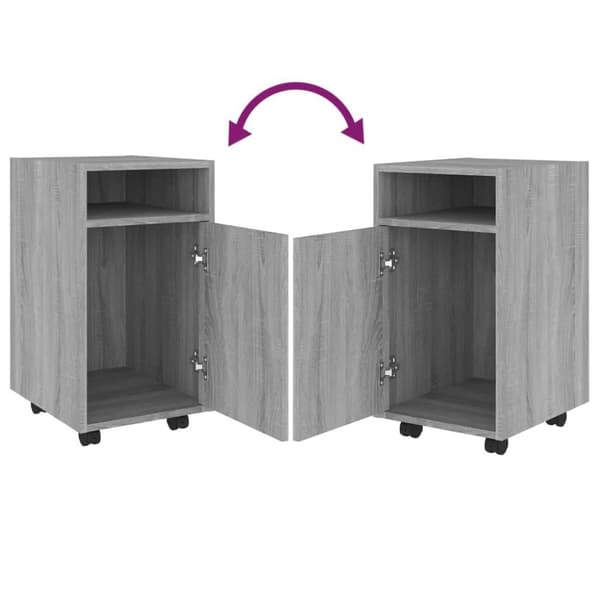 vidaXL skab med hjul 33x38x60 cm konstrueret træ grå sonoma-eg