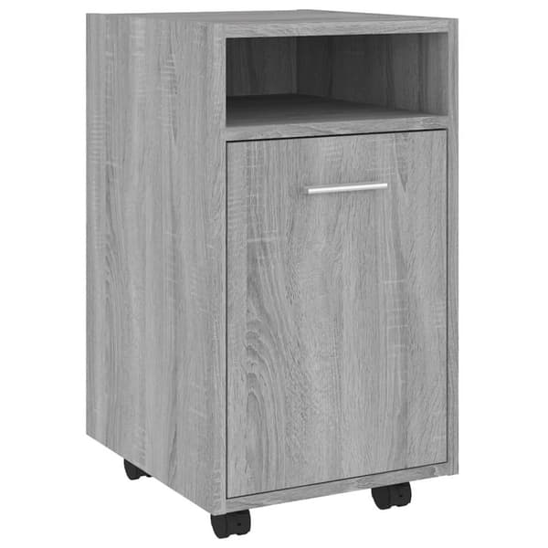 vidaXL skab med hjul 33x38x60 cm konstrueret træ grå sonoma-eg