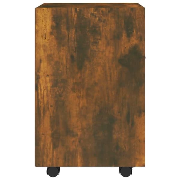vidaXL Sivukaappi pyörillä savutammi 33x38x60 cm lastulevy