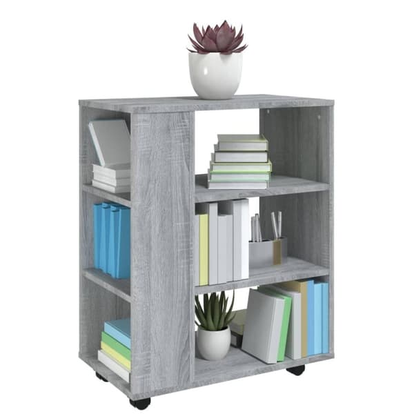 vidaXL skab med hjul 60x35x75 cm konstrueret træ grå sonoma-eg