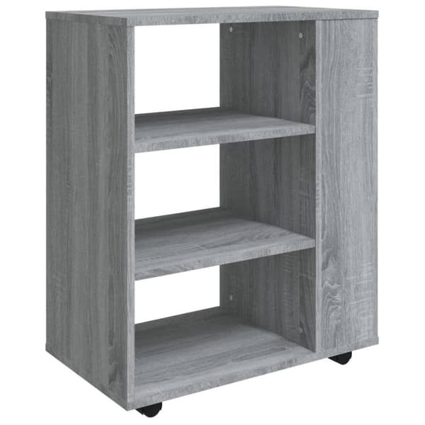 vidaXL skab med hjul 60x35x75 cm konstrueret træ grå sonoma-eg
