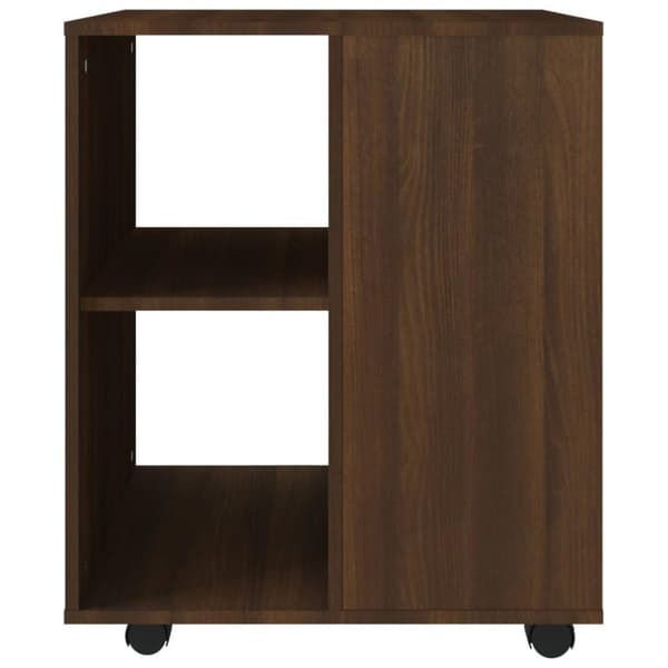 vidaXL skab med hjul 60x53x72 cm konstrueret træ brun egetræsfarve