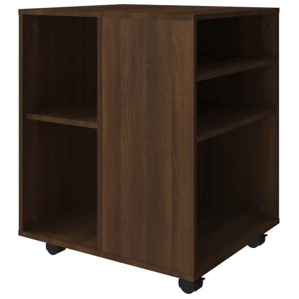 vidaXL skab med hjul 60x53x72 cm konstrueret træ brun egetræsfarve
