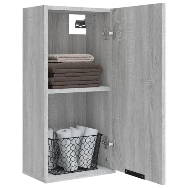 vidaXL væghængt badeværelsesskab 32x20x67 cm grå sonoma-eg