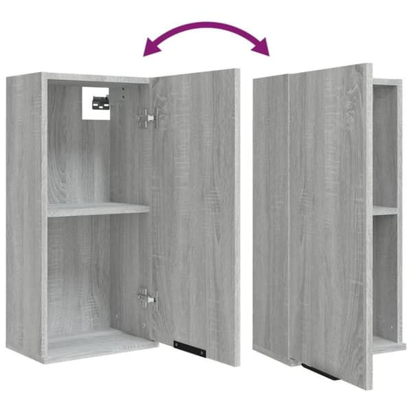 vidaXL væghængt badeværelsesskab 32x20x67 cm grå sonoma-eg