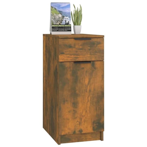 vidaXL skrivebord 33,5x50x75 cm konstrueret træ røget egetræsfarve