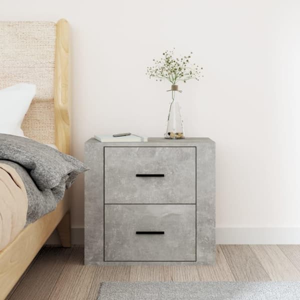 vidaXL væghængt sengebord 50x36x47 cm betongrå