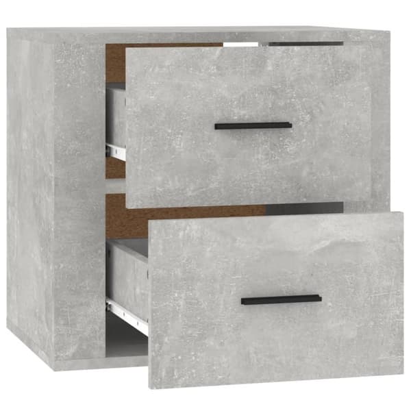 vidaXL væghængt sengebord 50x36x47 cm betongrå