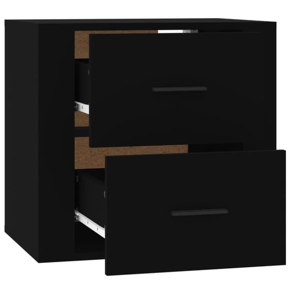 vidaXL Veggmontert nattbord svart 50x36x47 cm