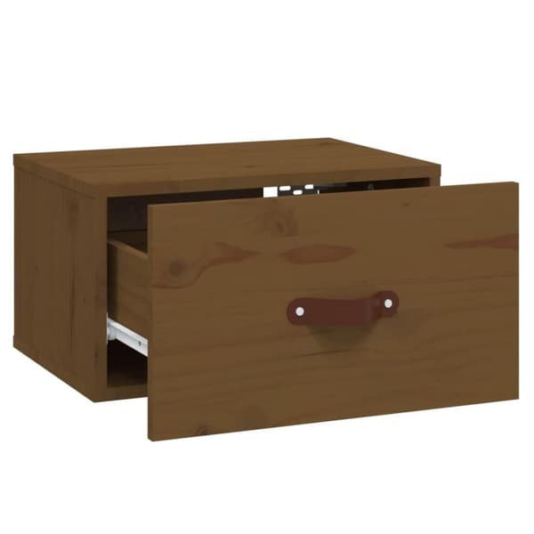 vidaXL Veggmontert nattbord honningbrun 40x29,5x22 cm