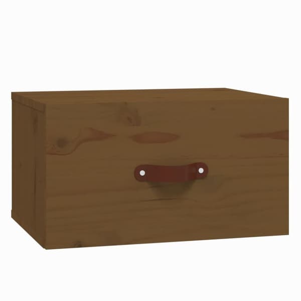 vidaXL Veggmontert nattbord honningbrun 40x29,5x22 cm